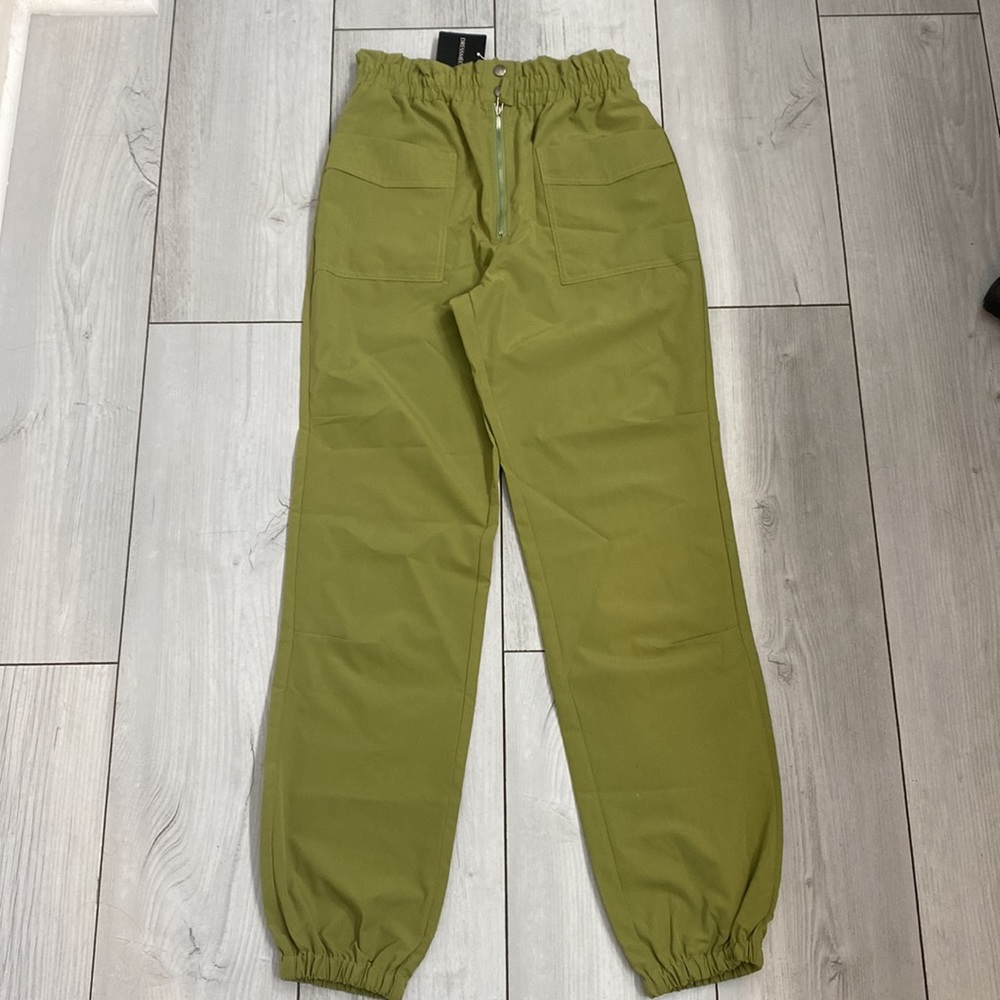Elastic High Waisted Trouser Paper Bag Pants - Picture 5 of 12